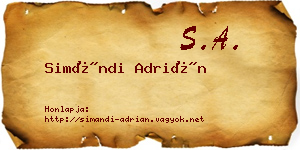 Simándi Adrián névjegykártya